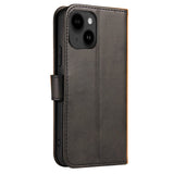 iPhone 13 Leather Flip Cover m. Lommebok og magnetisk lukking - svart