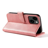 iPhone 13 Leather Flip Cover m. Lommebok og magnetisk lukking - Rose gull