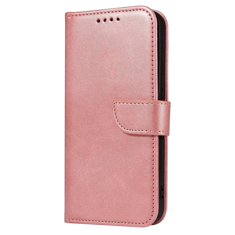 iPhone 13 Mini Leather Flip Cover m. Lommebok og magnetisk lukking - Rose gull