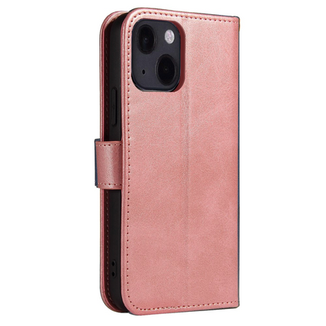 iPhone 13 Mini Leather Flip Cover m. Lommebok og magnetisk lukking - Rose gull