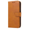 iPhone 13 Leather Flip Cover m. Lommebok og magnetisk lukking - lysebrun