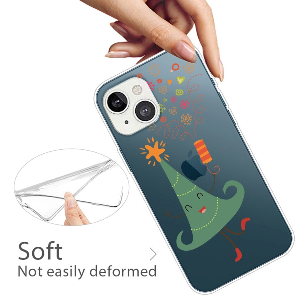 iPhone 13 Juletui i plast - Gjennomsiktig - Dansende juletre