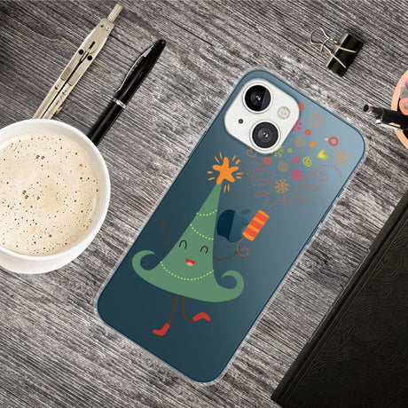 iPhone 13 Juletui i plast - Gjennomsiktig - Dansende juletre