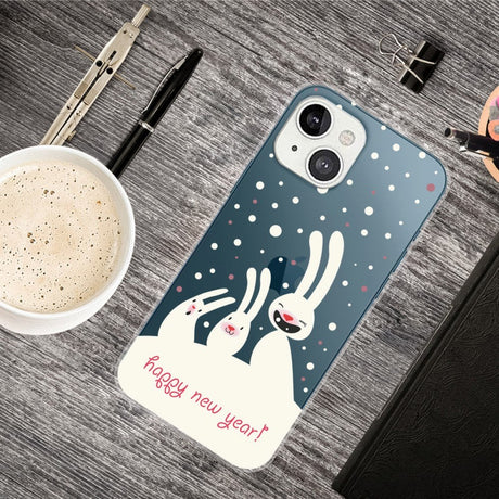 iPhone 13 plast juledeksel - Gjennomsiktig - Snøkaniner