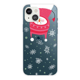 iPhone 13 Fleksibelt Julebakdeksel i plast - Snowman &amp; Snowflakes