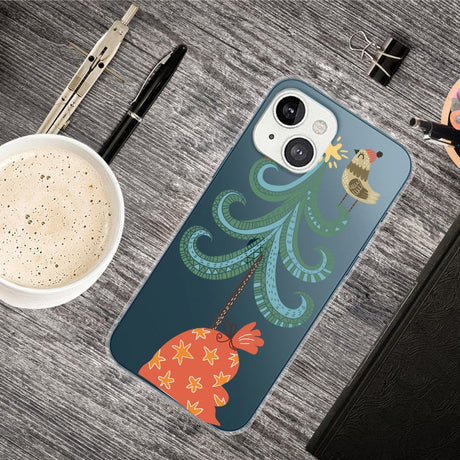iPhone 13 plast juledeksel - Gjennomsiktig - Juletre m. Gavepose