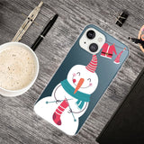 iPhone 13 Juletui i plast - Gjennomsiktig - Knitting Snowman