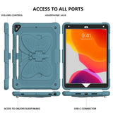 iPad 10.2" (2021 / 2020 / 2019) Butterfly Kickstand Børne cover - Mørkegrøn