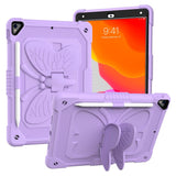 iPad 10,2" (2021 / 2020 / 2019) Butterfly Kickstand Kids Case - Lilla