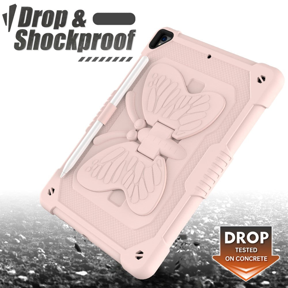 iPad 10,2" (2021 / 2020 / 2019) Butterfly Kickstand Kids Case - Rosa