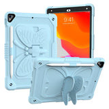 iPad 10,2" (2021 / 2020 / 2019) Butterfly Kickstand Kids Case - Lyseblå