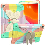 iPad 10,2" (2021 / 2020 / 2019) Butterfly Kickstand Kids Case - Rainbow V3