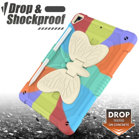 iPad 10,2" (2021 / 2020 / 2019) Butterfly Kickstand Kids Case - Rainbow V1