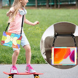 iPad 10,2" (2021 / 2020 / 2019) Butterfly Kickstand Kids Case - Rainbow V1