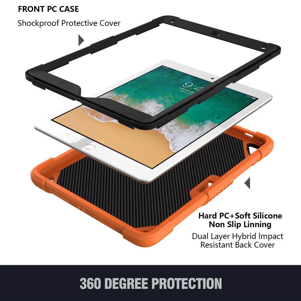 iPad (2018) / iPad (2017) / iPad Air 2 Butterfly Kickstand Børne Cover - Orange