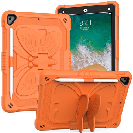 iPad (2018) / iPad (2017) / iPad Air 2 Butterfly Kickstand Børne Cover - Orange