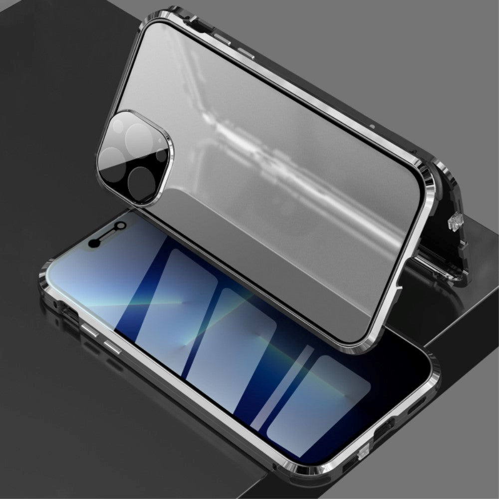 iPhone 13 Pro Max Magnetic Privacy Cover m. Glass bak og front - svart