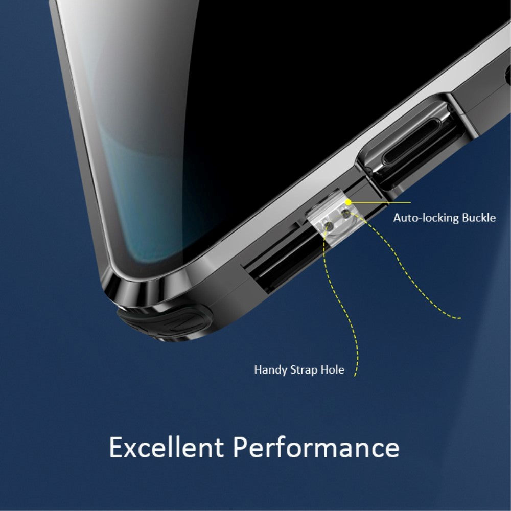 iPhone 13 Pro Max Magnetic Privacy Cover m. Glass bak og front - svart