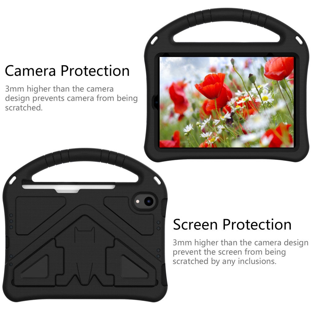 EIDERWOOD barnevennlig deksel for iPad mini (2024) / mini (2021) med støtteben - svart