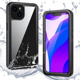 iPhone 13 IP68 Støv- & Vandtæt Case - Gennemsigtig / Sort