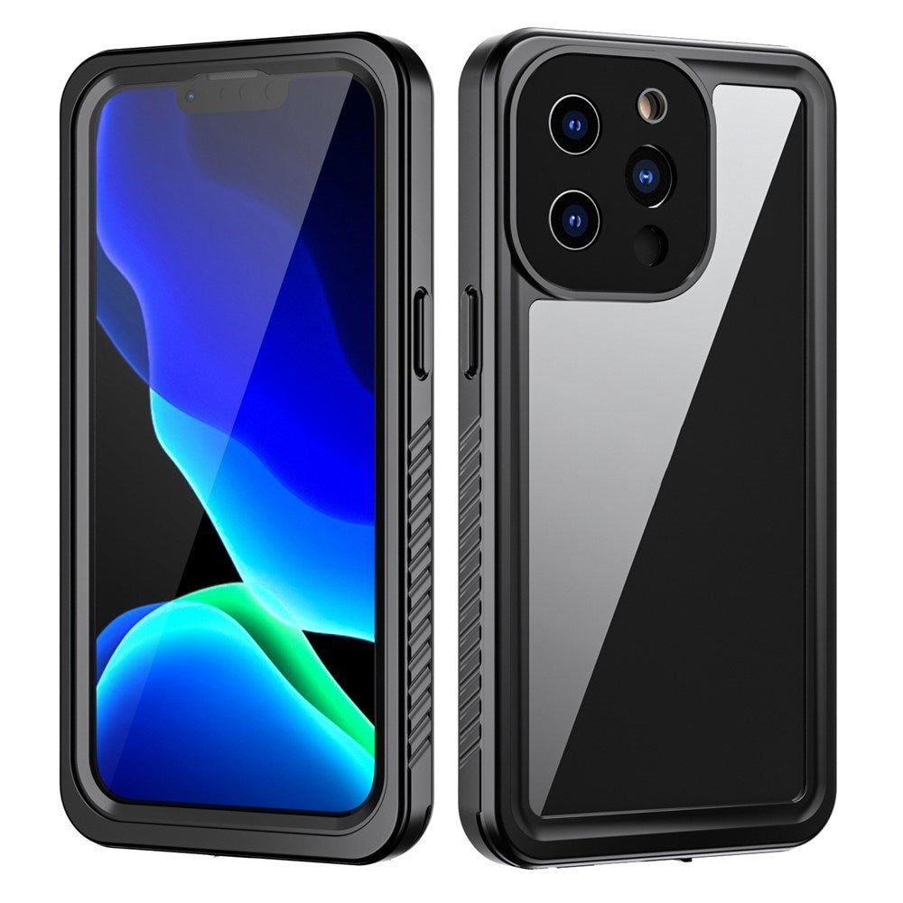 iPhone 13 Pro IP68 Støv- & Vandtæt Case - Gennemsigtig / Sort