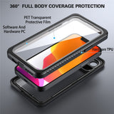 iPhone 13 Mini IP68 Støv- & Vandtæt Case - Gennemsigtig / Sort
