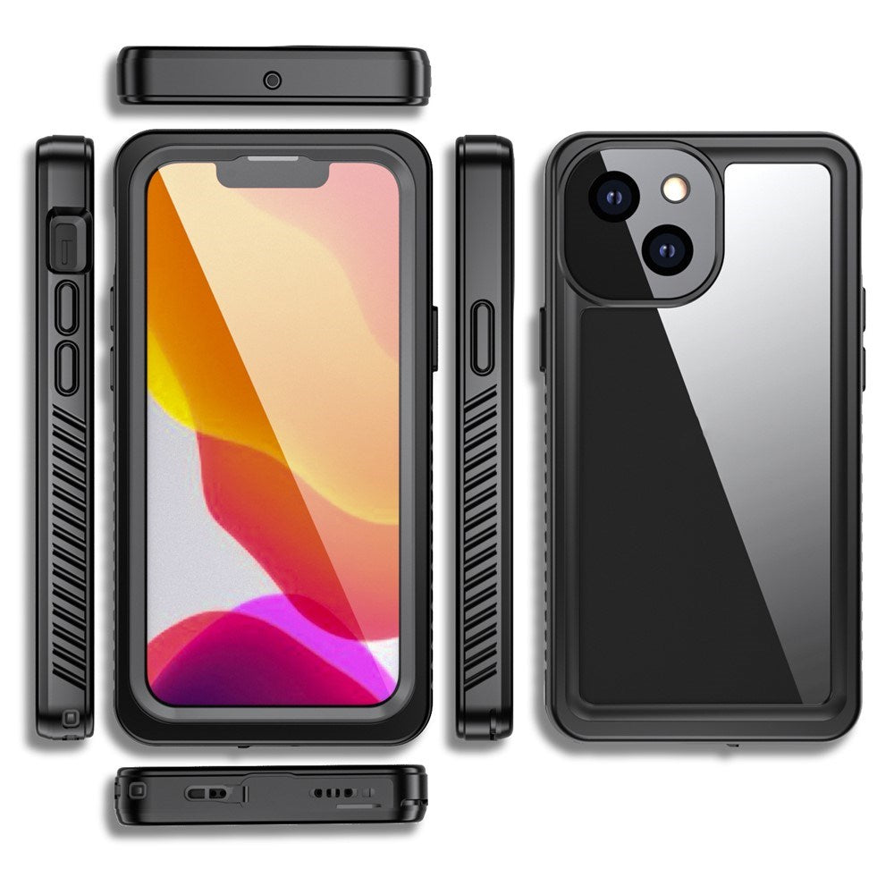 iPhone 13 Mini IP68 Støv- & Vandtæt Case - Gennemsigtig / Sort