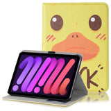 iPad Mini (2021) Kunst Læder Cover m. Kortholder & Touch Pen Holder - Duck