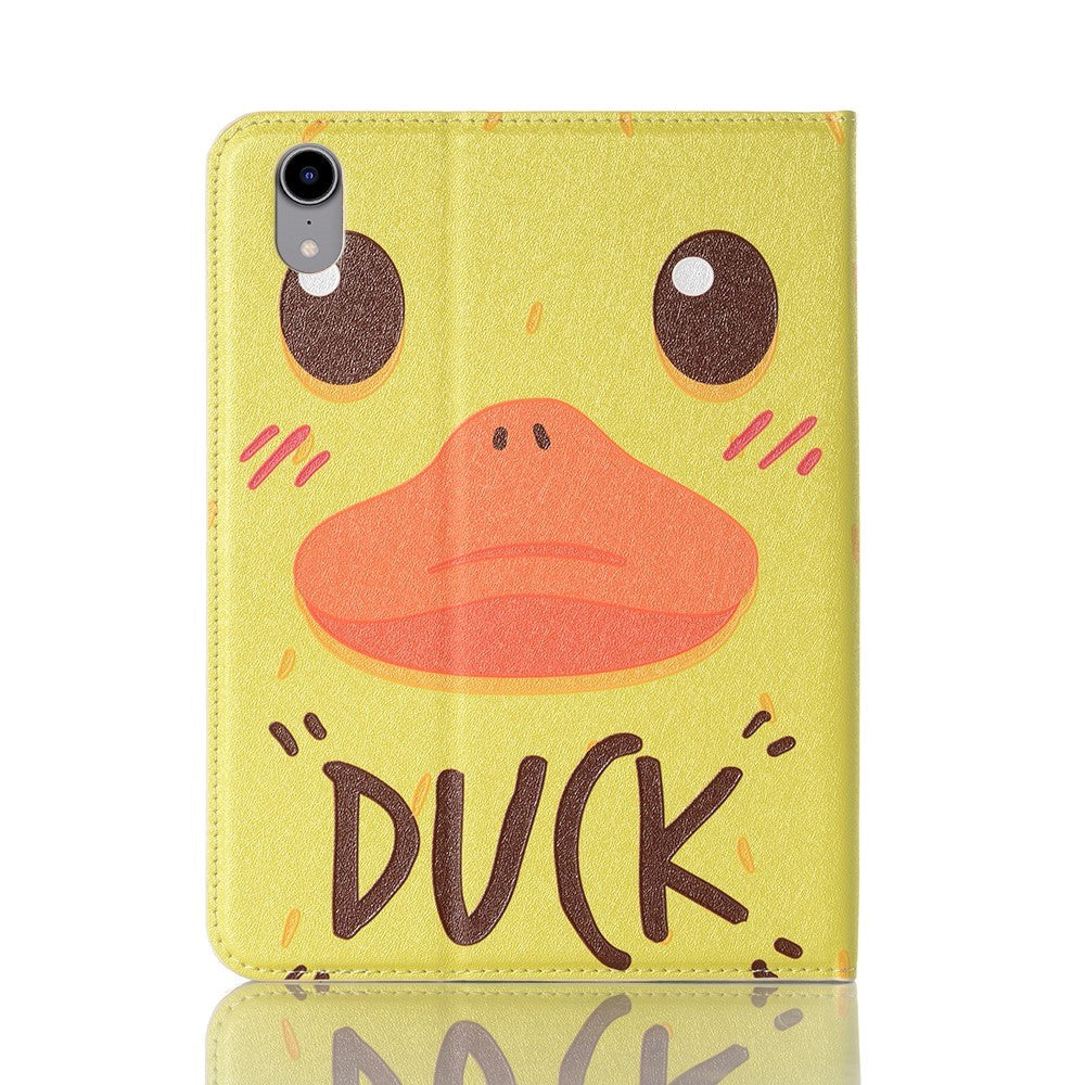 iPad Mini (2021) Kunst Læder Cover m. Kortholder & Touch Pen Holder - Duck