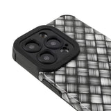 iPhone 13 Pro fleksibelt plastdeksel - vevd tekstur - grå