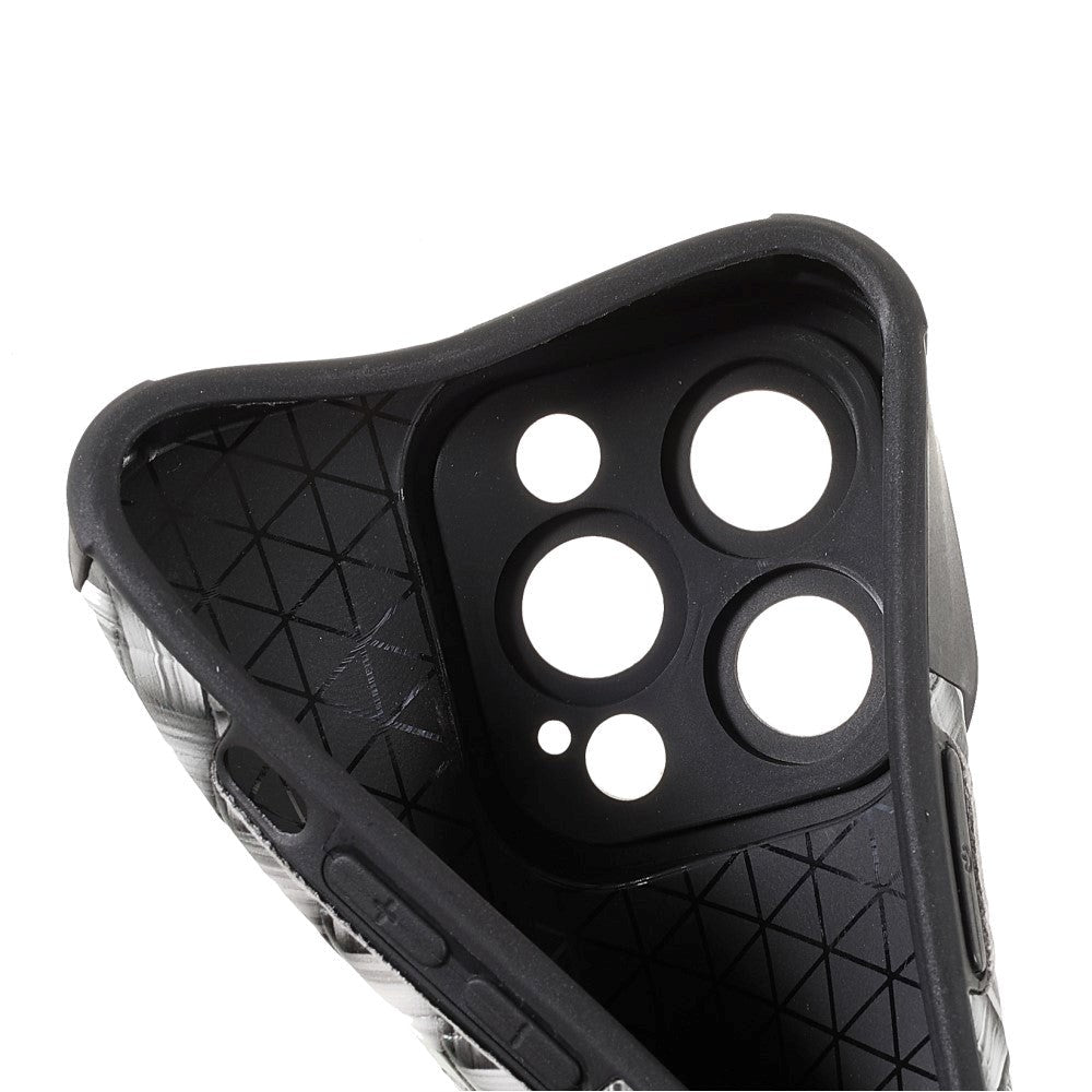 iPhone 13 Pro fleksibelt plastdeksel - vevd tekstur - grå