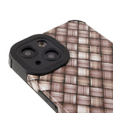 iPhone 13 fleksibelt plastdeksel - vevd tekstur - brun