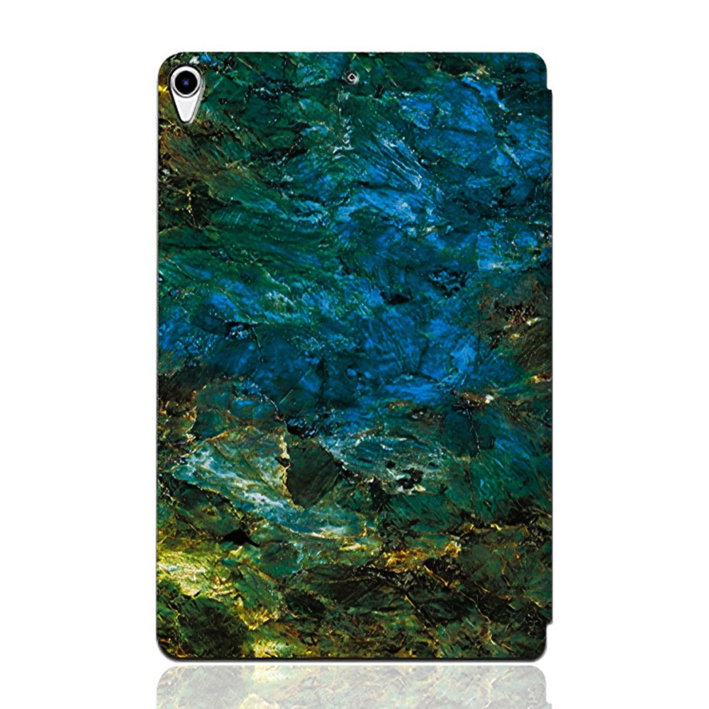 iPad Air (2019) / Pro 10,5" Tri-Fold Flip-deksel - Marmor - Blå / Grønn
