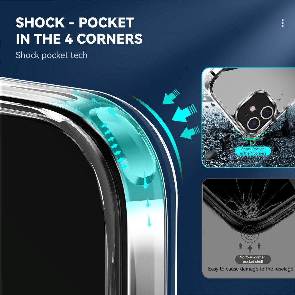 iPhone 12 / 12 Pro Krystallklart Hybrid Plastic Bakdeksel - Gjennomsiktig