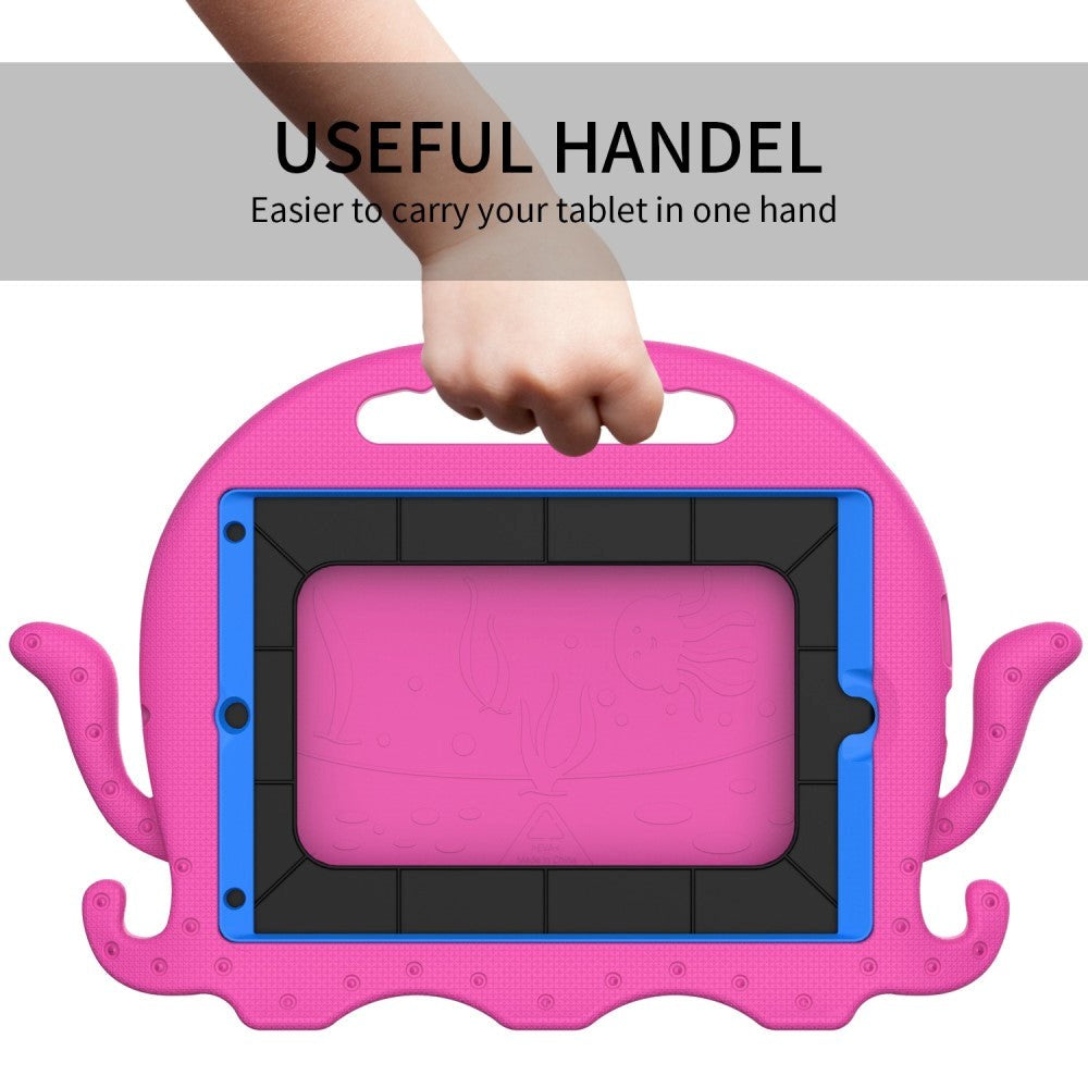 iPad 10.2" (2021 / 2020 / 2019) / iPad Pro 10.5 / iPad Air (2019) EVA barnedeksel med skulderstropp - blekkspruttema - rosa