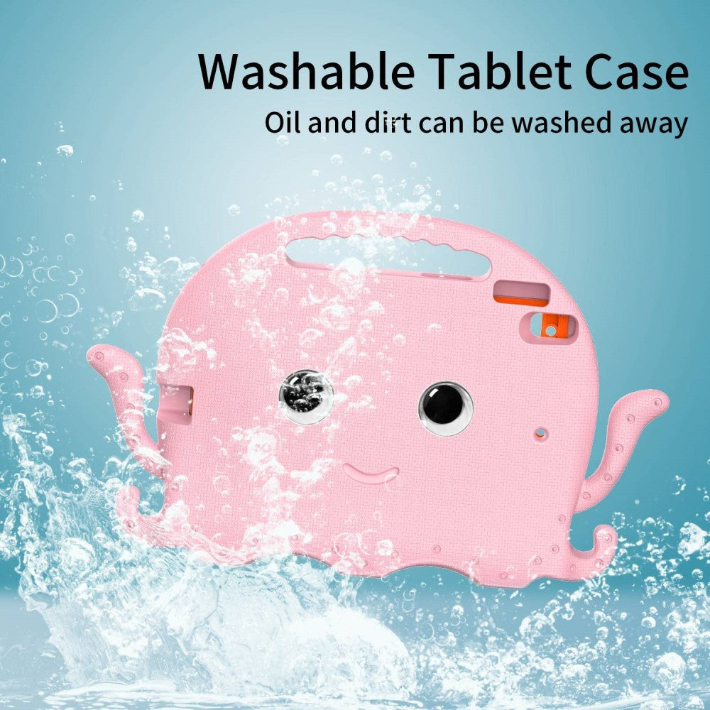 iPad 10.2" (2021 / 2020 / 2019) / iPad Pro 10.5 / iPad Air (2019) EVA Kids Case m. skulderstropp - Octopus Theme - Rosa