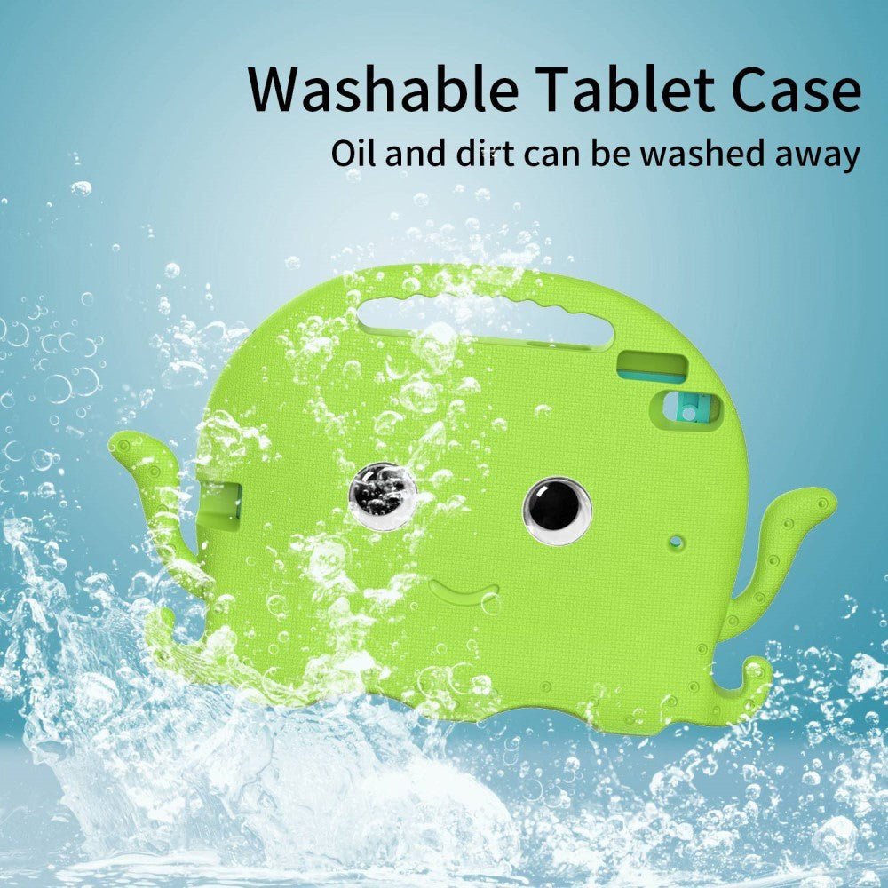 iPad 10.2" (2021 / 2020 / 2019) / iPad Pro 10.5 / iPad Air (2019) EVA Kids Case m. skulderstropp - Octopus Theme - Grønn