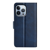 iPhone 14 Pro Læder Flip Cover m. Kortholder & Magnetisk Luk - Blå