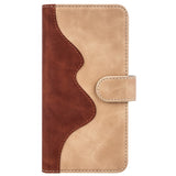 iPhone 14 Pro Multifarvet Læder Flip Cover m. Kortholder - Mørk / Lys Brun