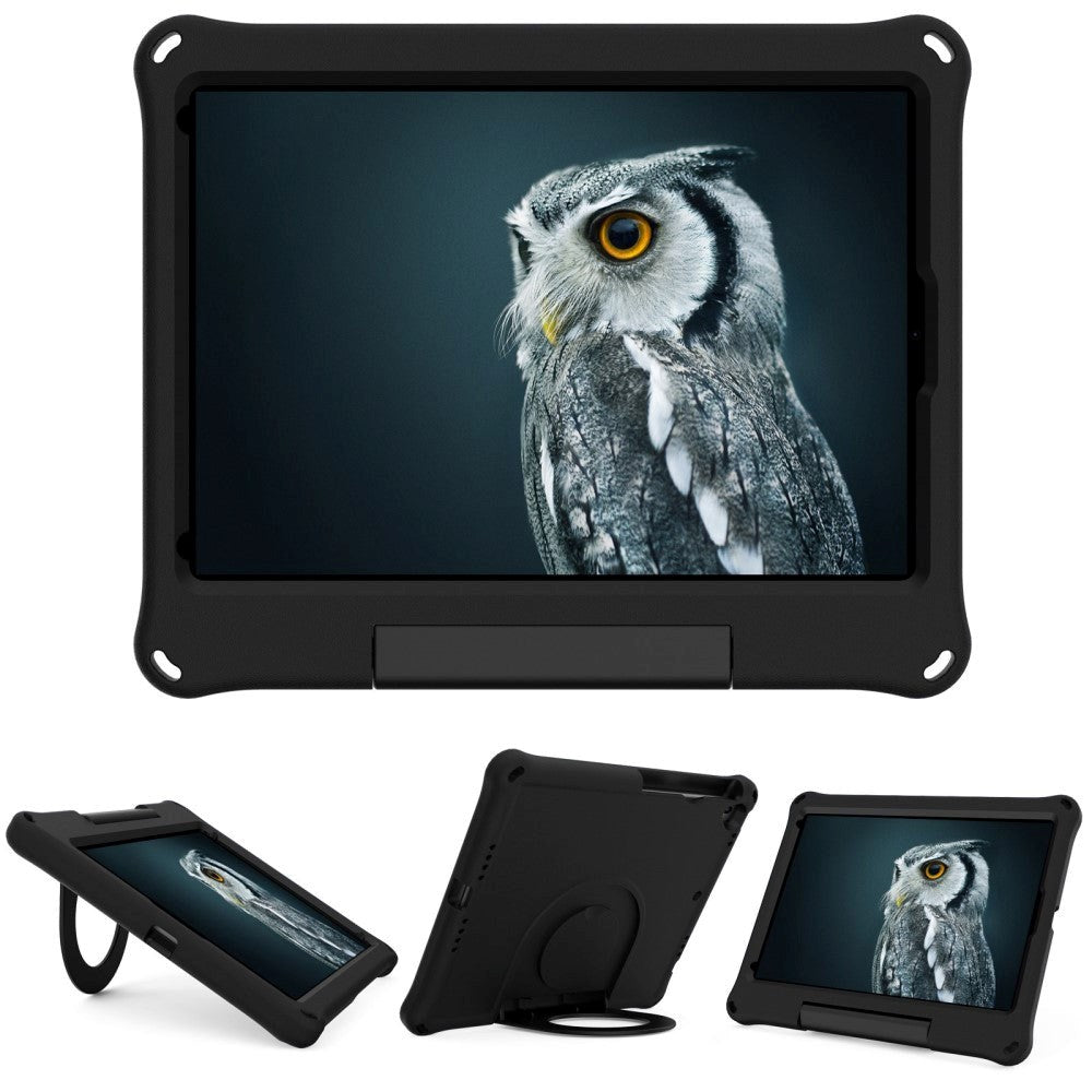 iPad 10,2" (2021 / 2020 / 2019) EVA Foam Kids Cover m. Ring Stativ - Svart