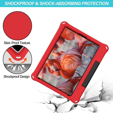 iPad 10,2" (2021 / 2020 / 2019) EVA Foam Kids Cover m. Ring Stativ - Rød