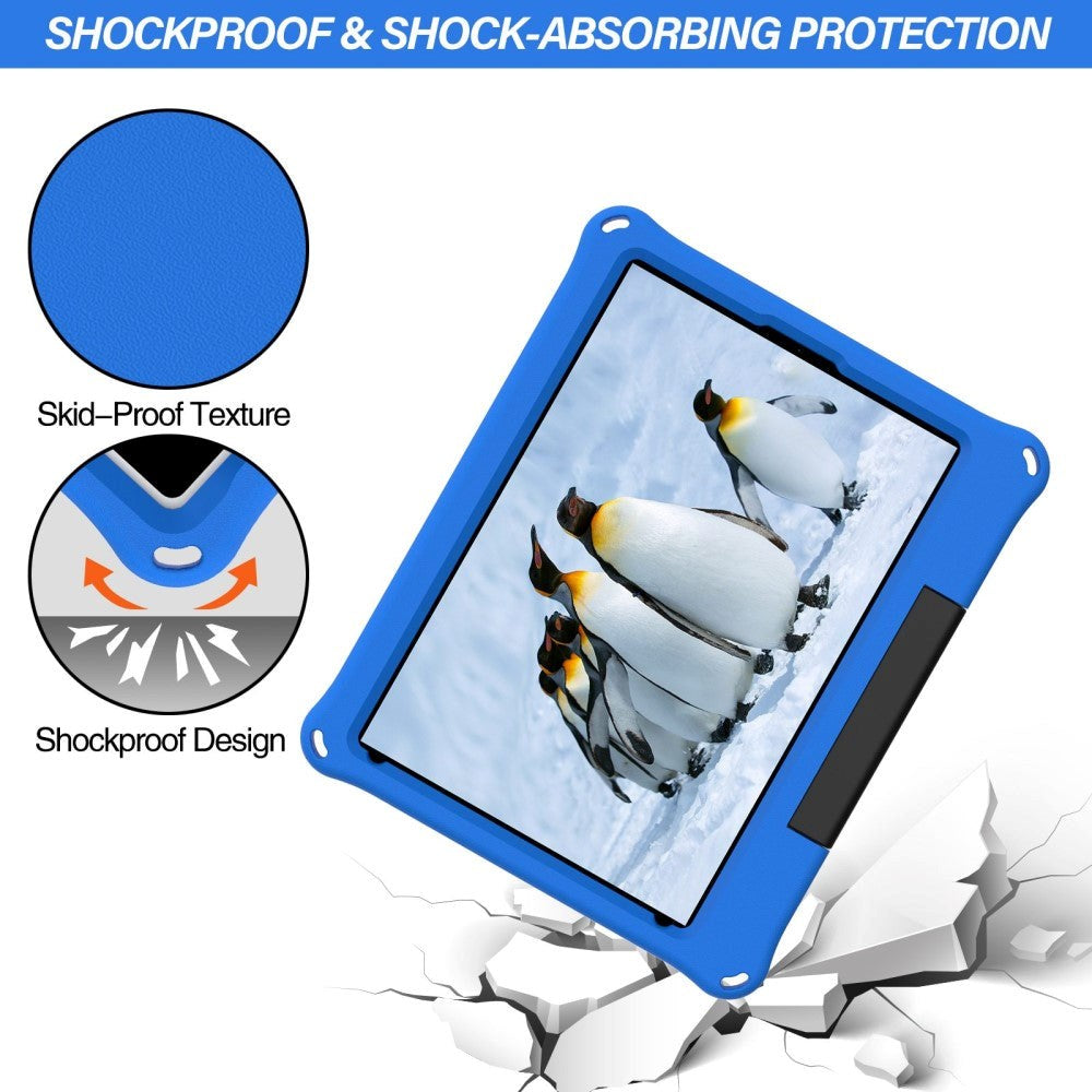 iPad 10,2" (2021 / 2020 / 2019) EVA Foam Kids Cover m. Ring Stativ - Blå