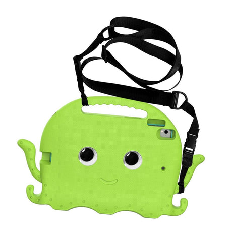 iPad (2018) / iPad (2017) / iPad Air 2 / iPad Pro 9,7" EVA Kids Case m. skulderstropp - Octopus Theme - Grønn