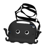 iPad (2018) / iPad (2017) / iPad Air 2 / iPad Pro 9,7" EVA Kids Case m. skulderstropp - Octopus Theme - Svart