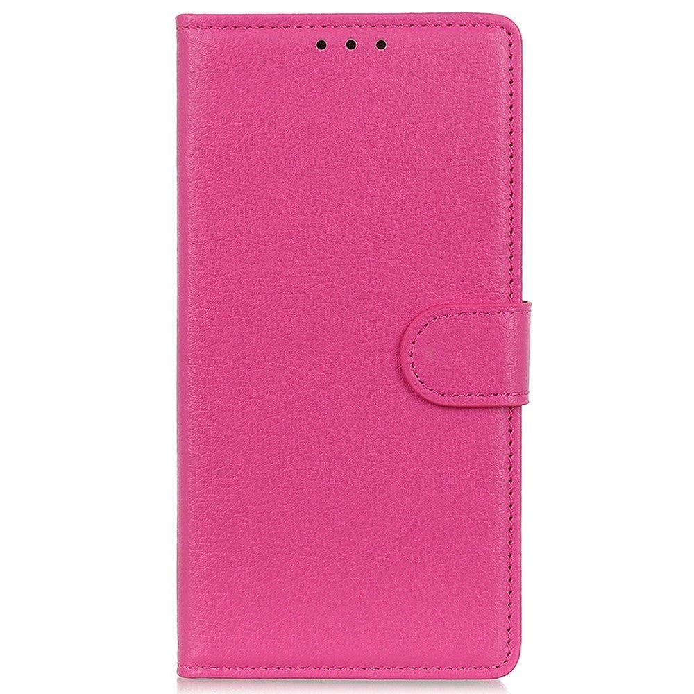 iPhone 14 Leather Flip Cover m. Magnetisk lukking og lommebok - Rosa