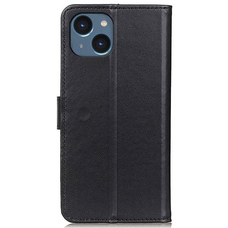 iPhone 14 Leather Flip Cover m. Lommebok og stativ - Svart