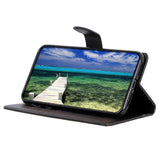 iPhone 14 Pro Litchi Leather Flip Cover m. Lommebok og magnetisk lukking - svart