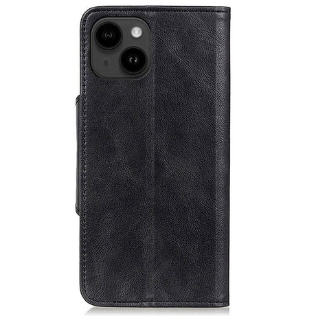 iPhone 14 Plus Leather Flip Cover m. Lommebok - Svart