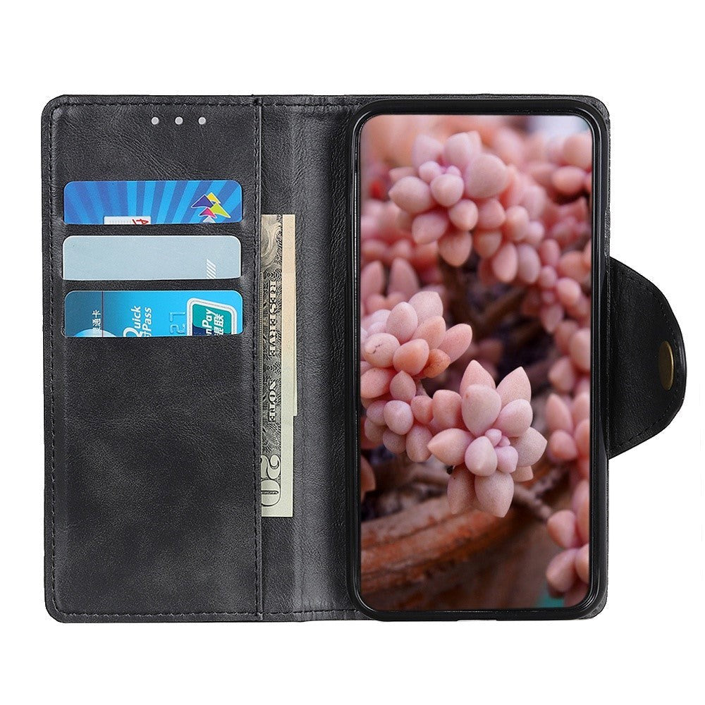 iPhone 14 Pro Leather Flip Cover m. Lommebok - Svart