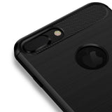 iPhone 7 Plus / 8 Plus Mofi børstet karbonfiber fleksibelt plastdeksel - rødt